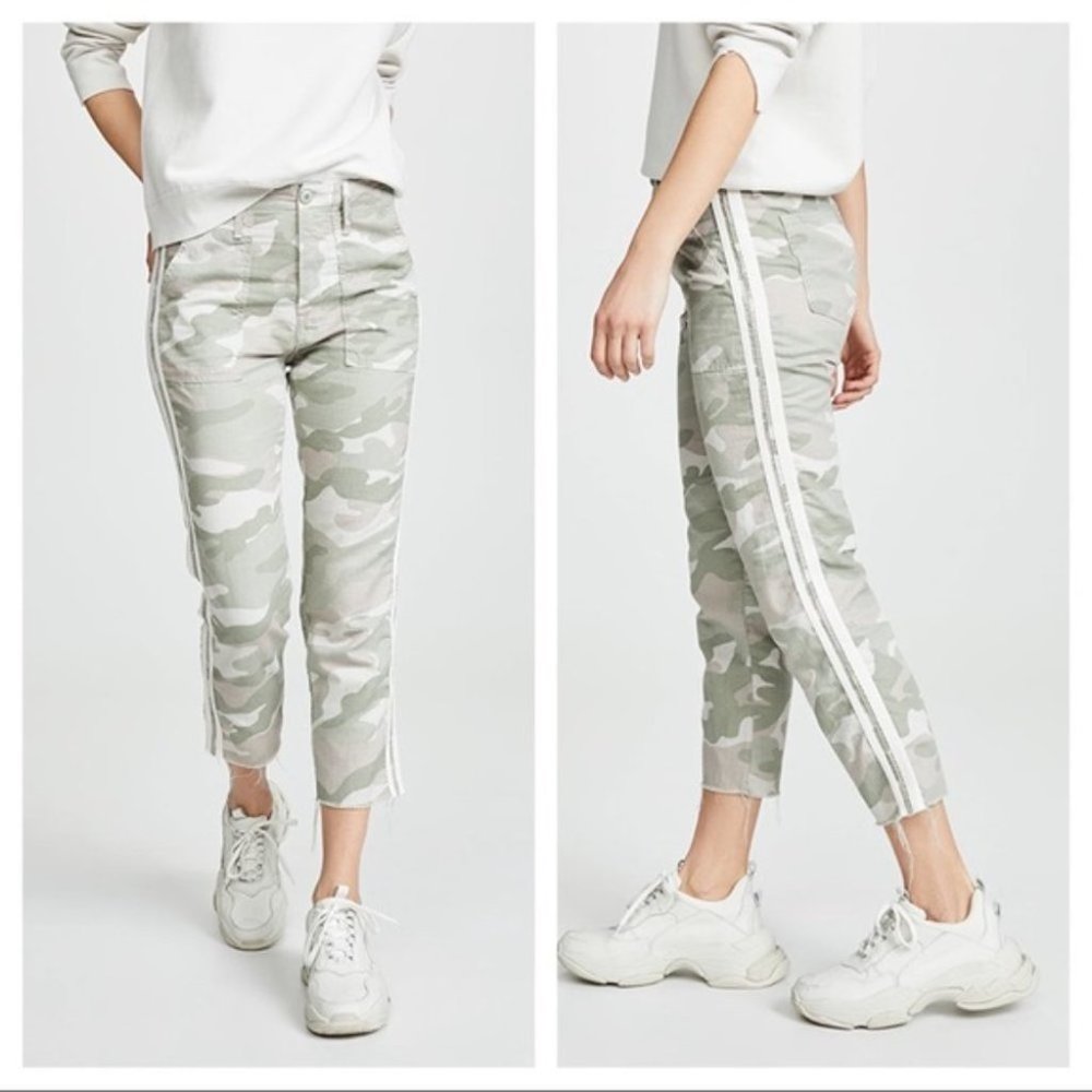 NWT Mother The Shaker Chop Crop Fray Camo Pants - Picture 2 of 3